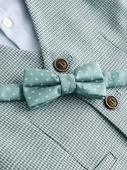 Sage Green Puppytooth Waistcoat, Shirt and Bow Tie Set (3mths-9yrs) - Image 9 of 9