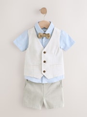 Neutral Tan Waistcoat Shirt and Bowtie Set (3mths-9yrs) - Image 5 of 10