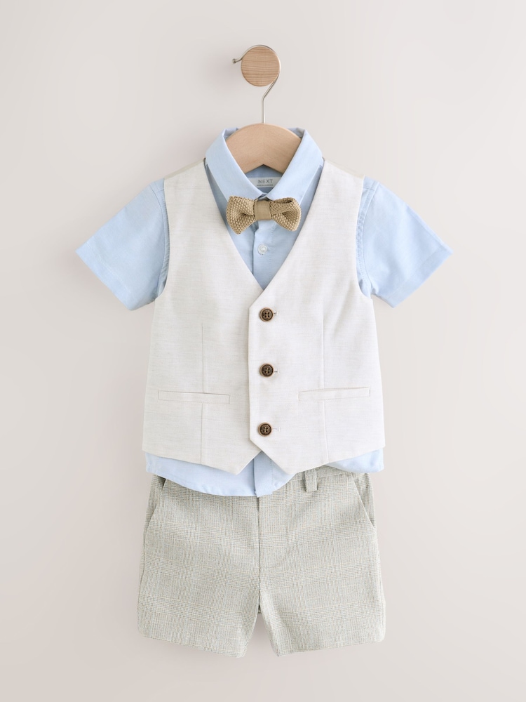 Neutral Tan Waistcoat Shirt and Bowtie Set (3mths-9yrs) - Image 6 of 10