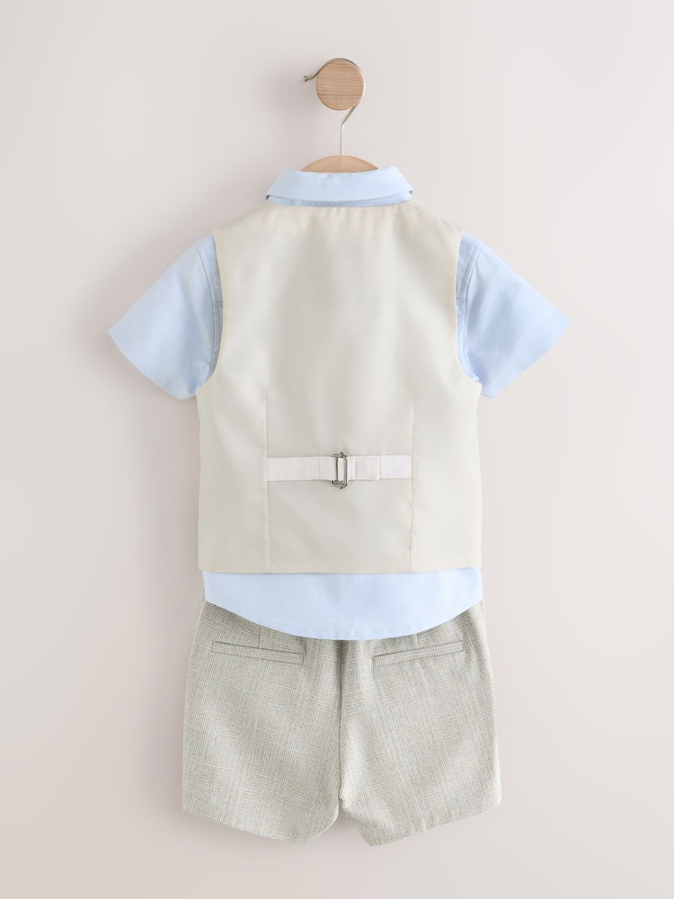 Neutral Tan Waistcoat Shirt and Bowtie Set (3mths-9yrs) - Image 7 of 10
