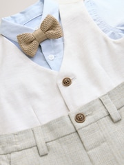 Neutral Tan Waistcoat Shirt and Bowtie Set (3mths-9yrs) - Image 9 of 10