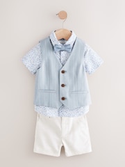 Blau - Set aus Weste, Hemd, Shorts und Fliege (3M.–9J.) - Image 1 of 6