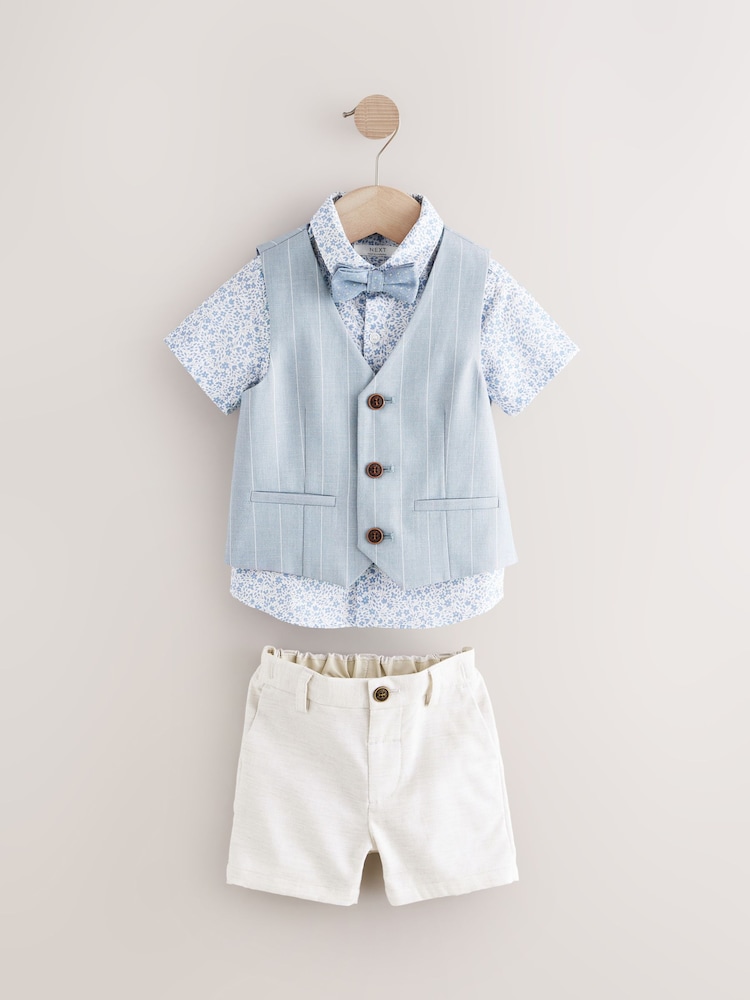 Blau - Set aus Weste, Hemd, Shorts und Fliege (3M.–9J.) - Image 1 of 6