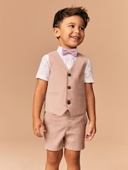 Floral rose - Gilet, chemise, Short and Bowtie Set (3mths-9yrs) - Image 1 de 3