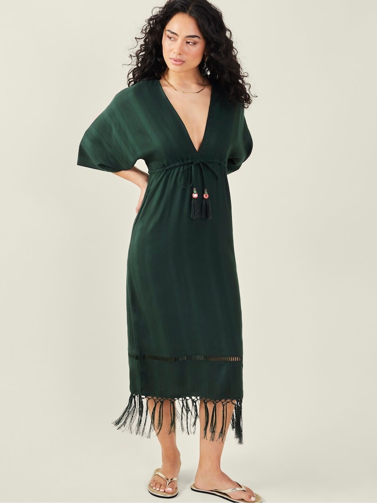 أخضر - فستان كيمونو بشرابة من Accessorize - صورة 1 من 4