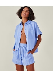 Accessorize Blue Cotton/Linen Mix Beach Shirt - Image 1 of 4