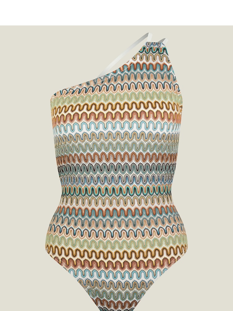 Accessorize Natural One Shoulder Crochet Swimsuit - Image 4 of 4 Accessorize Natural One Shoulder Crochet Swimsuit - Image 4 of 4