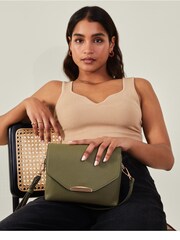 Accessorize Green Double Zip Cross-Body Bag - Image 4 of 4