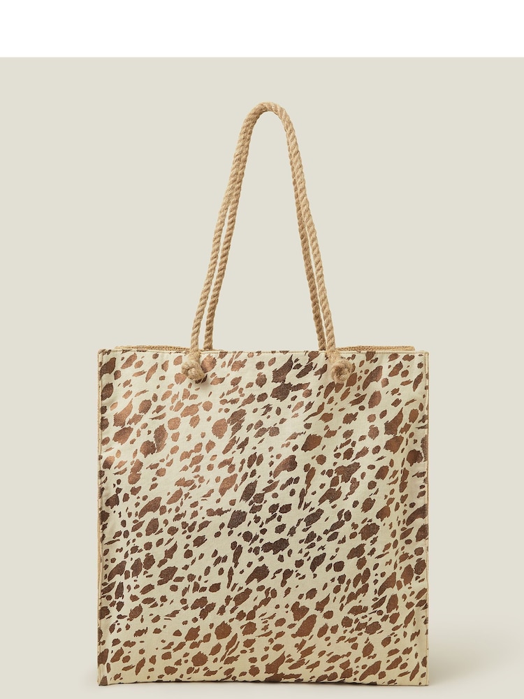 Accessorize V metalnih barvah Beach Shopper 100% Bombažna torba - Slika 1 iz 4