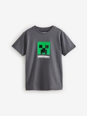 Grey Licensed Minecraft T-Shirt (3-16yrs) - Image 1 of 4