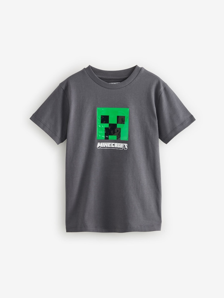 Grey Licensed Minecraft T-Shirt (3-16yrs) - Image 1 of 4