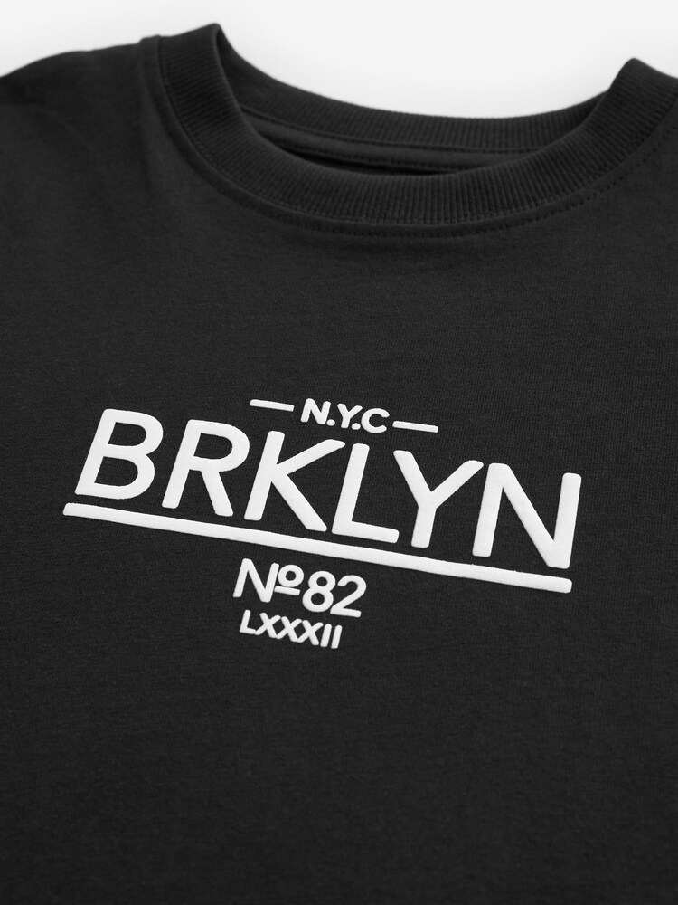 Black NYC Relaxed Fit 100% Cotton Short Sleeve T-Shirt (3-16yrs) - Image 3 of 3