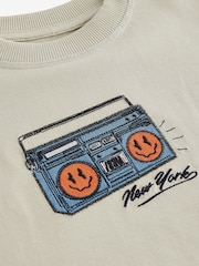 Stone Embroidery Relaxed Fit Short Sleeve Graphic 100% Cotton T-Shirt (3-16yrs) - Image 3 of 4