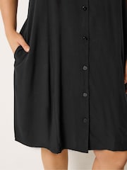 Yours Curve Black Button Through Tunic Dress - Image 4 of 5
