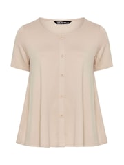 Yours Curve Natural Soft Touch Button T-Shirt - Image 5 of 5