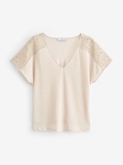 Mango Brown Openwork Details T-Shirt - Image 5 of 6