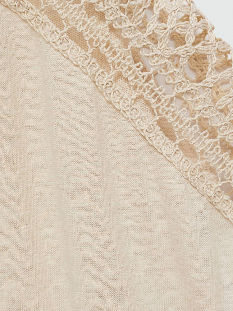 Mango Brown Openwork Details T-Shirt - Image 6 of 6