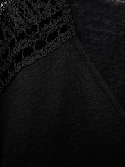 Mango Black Openwork Details T-Shirt - Image 6 of 6