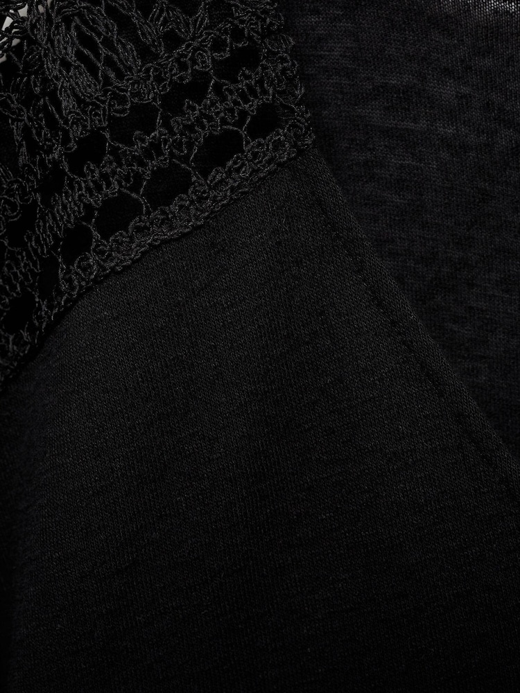 Mango Black Openwork Details T-Shirt - Image 6 of 6 Mango Black Openwork Details T-Shirt - Image 6 of 6