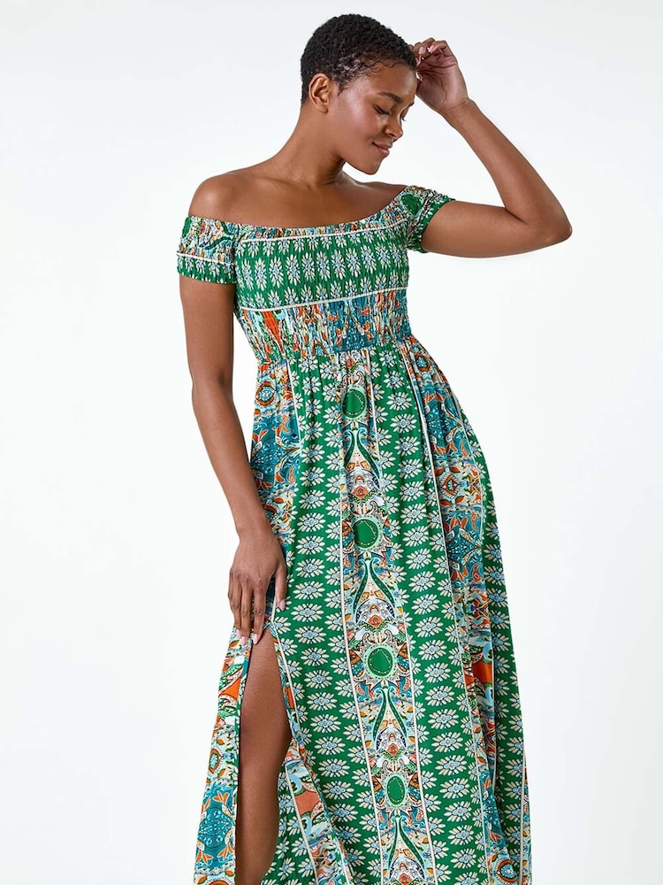 Roman Peignoir froncé Patchwork Bardot - Image 4 of 5