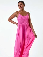 Rochie midi cu corset din dantelă Roman și detalii încrețite - Image 2 of 5