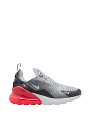 Nike Grey/Red Youth Air Max 270 Trainers - Image 1 of 4