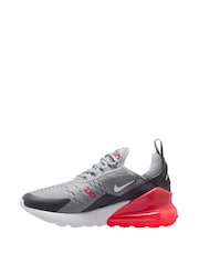 Nike Grey/Red Youth Air Max 270 Trainers - Image 2 of 4