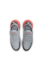 Nike Grey/Red Youth Air Max 270 Trainers - Image 6 of 11