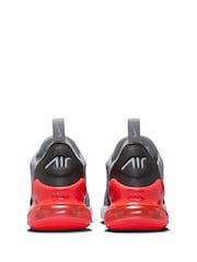 Nike Grey/Red Youth Air Max 270 Trainers - Image 7 of 11