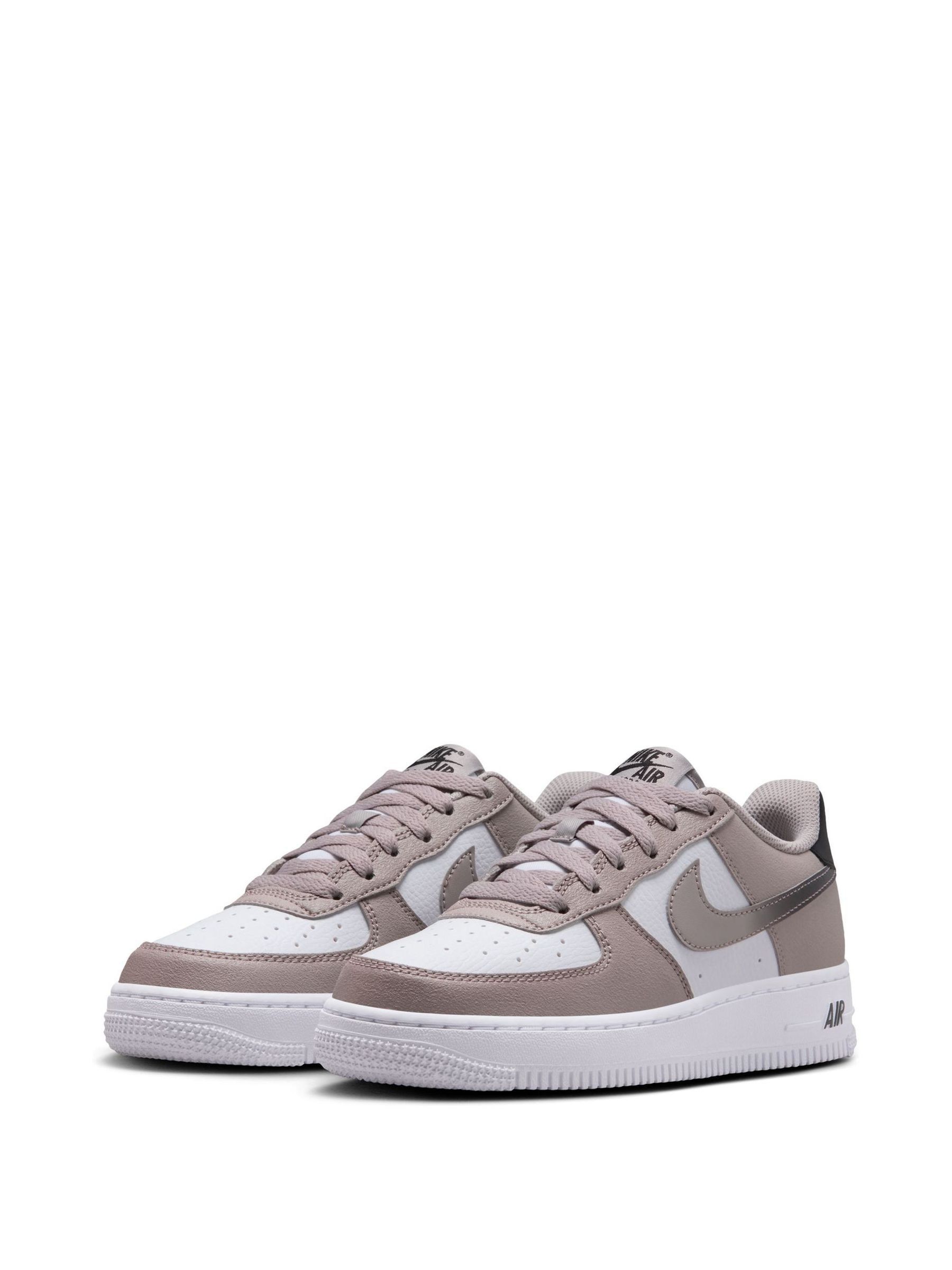 beige and white air force ones