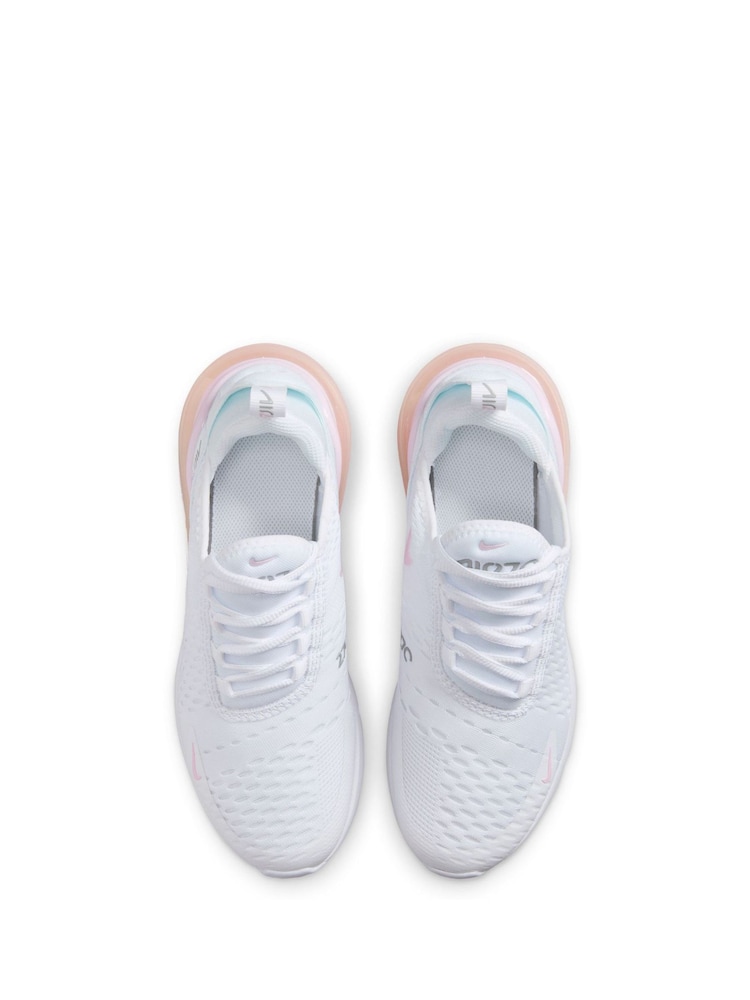 Nike White Pink Youth Air Max 270 Trainers - Image 10 of 10