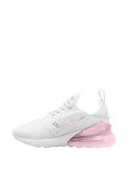 Nike White Pink Youth Air Max 270 Trainers - Image 2 of 3