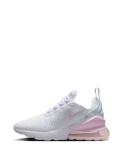 Nike White Pink Youth Air Max 270 Trainers - Image 4 of 10