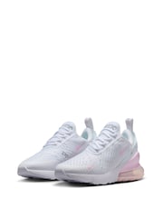 Nike White Pink Youth Air Max 270 Trainers - Image 5 of 10