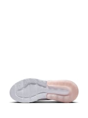 Nike White Pink Youth Air Max 270 Trainers - Image 7 of 10