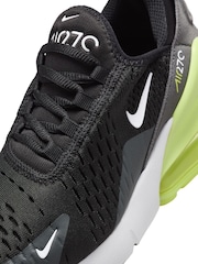 Nike Black Yellow Twist Youth Air Max 270 Trainers - Image 10 of 11