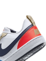 Nike White Blue Red Youth Court Borough Low Recraft Trainers - Image 10 of 10