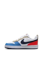 Nike White Blue Red Youth Court Borough Low Recraft Trainers - Image 2 of 4