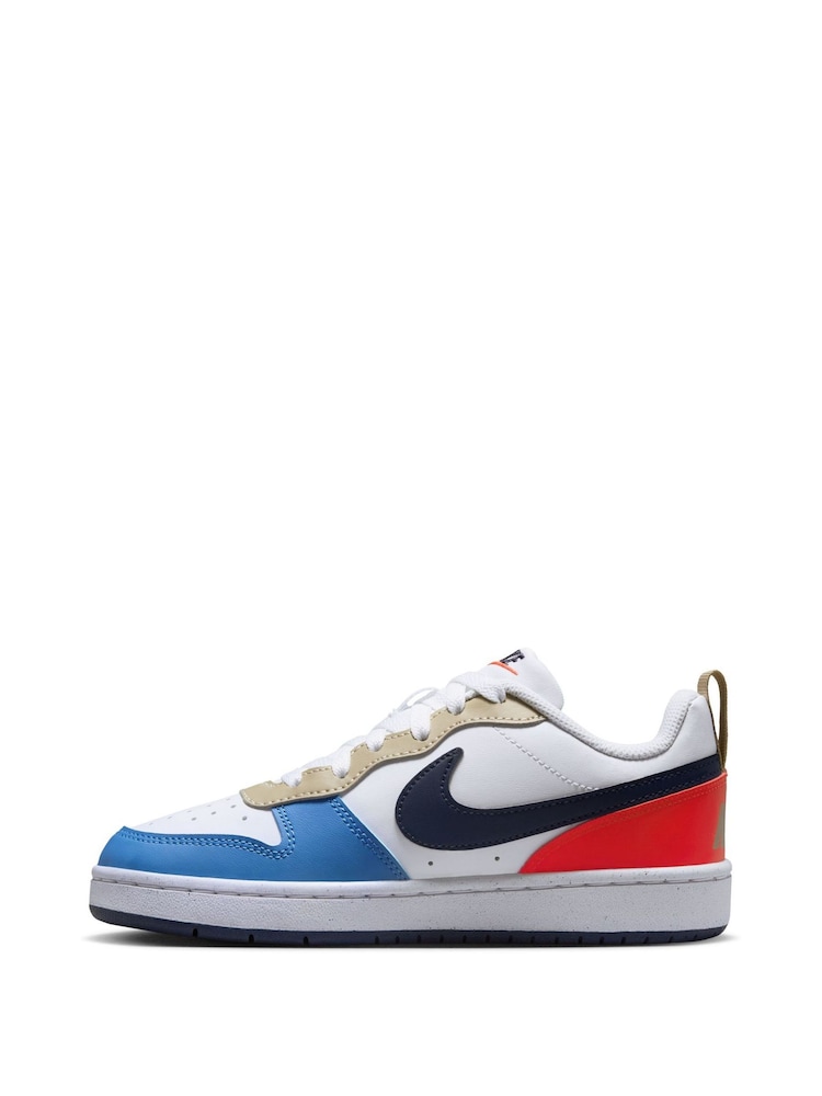 Weiß Blau Rot - Nike Teenager Court Borough Recraft Niedrige Turnschuhe - Bild 2 von 4 Weiß Blau Rot - Nike Teenager Court Borough Recraft Niedrige Turnschuhe - Bild 2 von 4