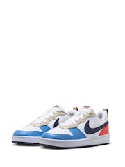 Nike White Blue Red Youth Court Borough Low Recraft Trainers - Image 3 of 4