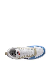 Nike White Blue Red Youth Court Borough Low Recraft Trainers - Image 6 of 10