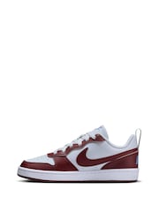 Nike Red/White Youth Court Borough Low Recraft Trainers - Image 2 of 4
