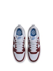 Nike Red/White Youth Court Borough Low Recraft Trainers - Image 5 of 9