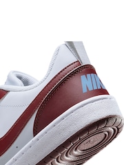 Nike Red/White Youth Court Borough Low Recraft Trainers - Image 9 of 9