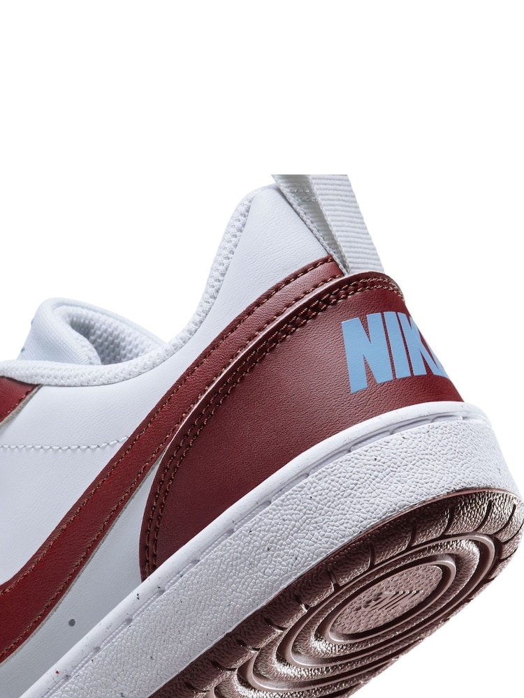 Nike Red/White Youth Court Borough Low Recraft Trainers - Image 9 of 9