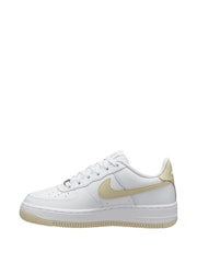 Nike White Natural Air Force 1 Youth Trainers - Image 2 of 4