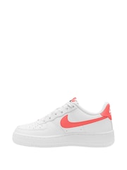 Nike White/Coral Air Force 1 Youth Trainers - Image 2 of 4
