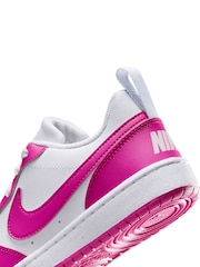 Nike White/Fuschia Pink Youth Court Borough Low Recraft Trainers - Image 11 of 11