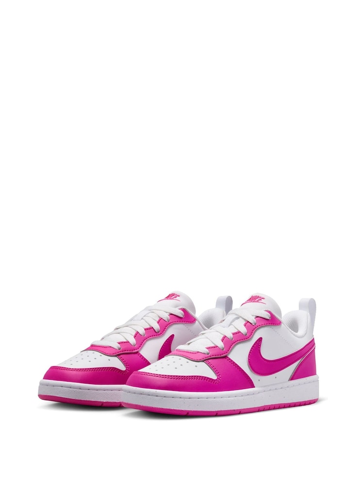 White/Fuschia Pink - Nike Youth Court Borough Low Recraft sneakers - Image 6 of 11