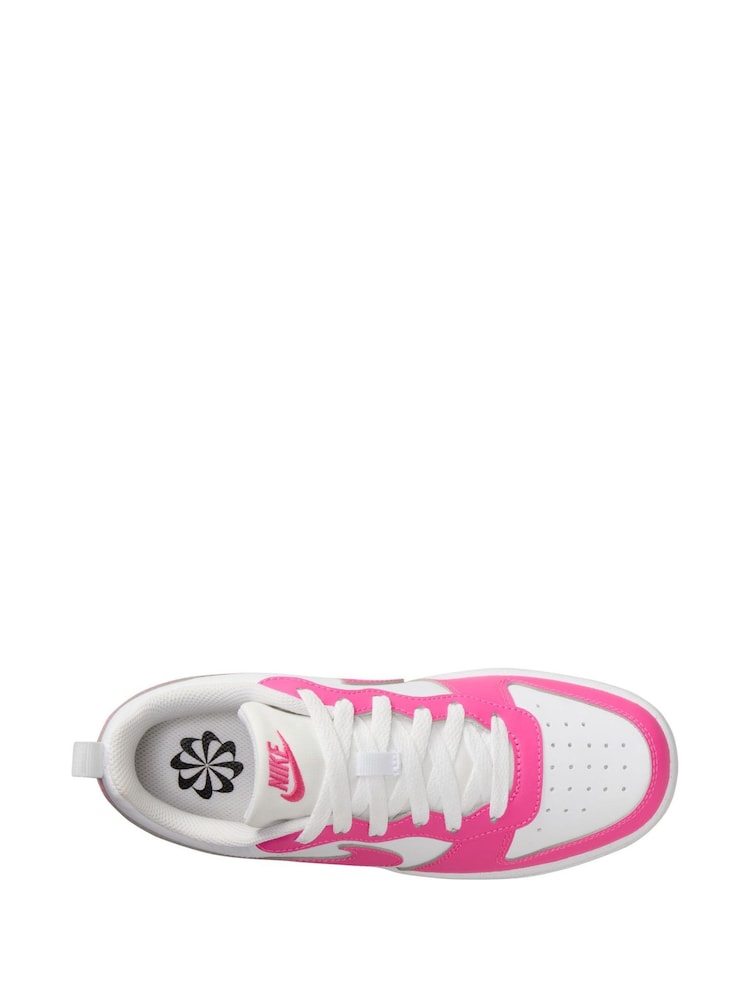 White/Fuschia Pink - Nike Youth Court Borough Low Recraft sneakers - Image 8 of 11